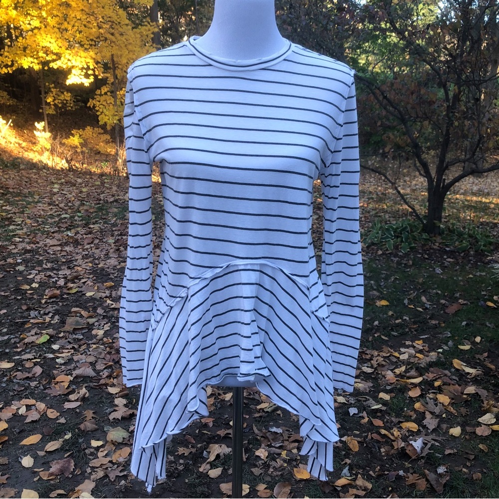 bp Handkerchief Hem Striped Top